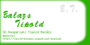 balazs tipold business card
