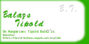 balazs tipold business card